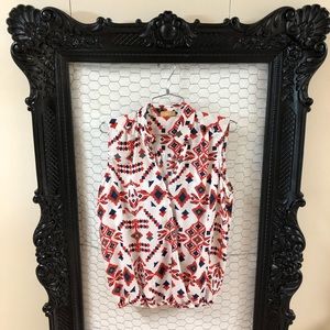 Takara red white and blue blouse.